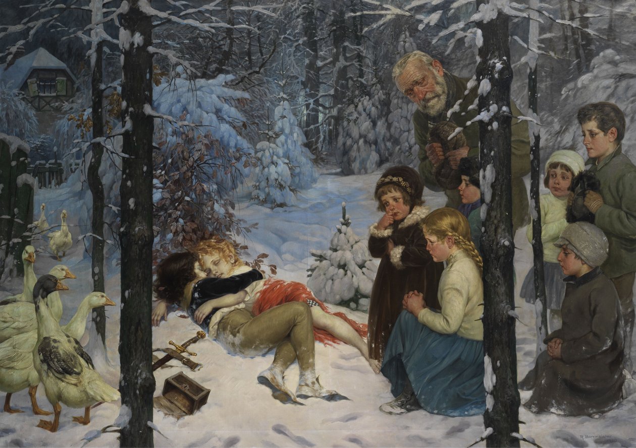 Barn i snøen av Richard Borrmeister