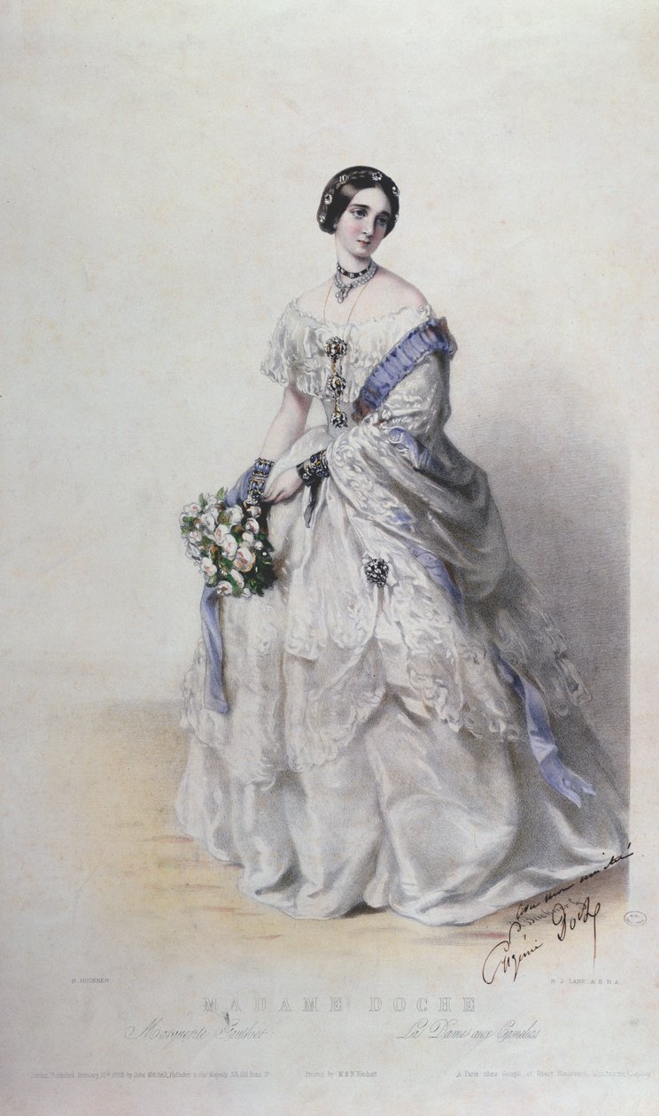 Portrett av Madame Eugenie Doche i rollen som Marguerite Gautier, 