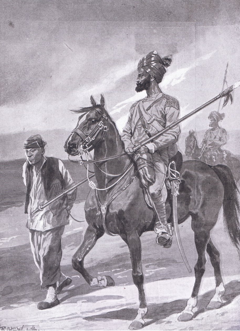 En bengalsk lanser og bokseren hans fanget av Richard Caton II Woodville