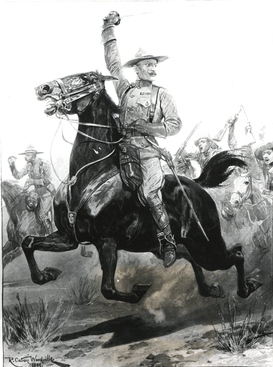 The Defender of Mafeking, oberst Baden-Powell (1857-1941) i uniformen til spesialkorpset han har oppdratt i British Bechuanaland, 1899, gravert av Thomas Lascelles av Richard Caton Woodville junior