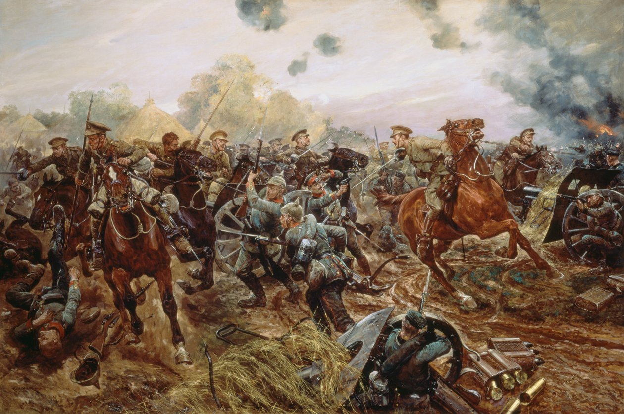 Den første VC i den europeiske krigen, 1914 av Richard Caton Woodville junior