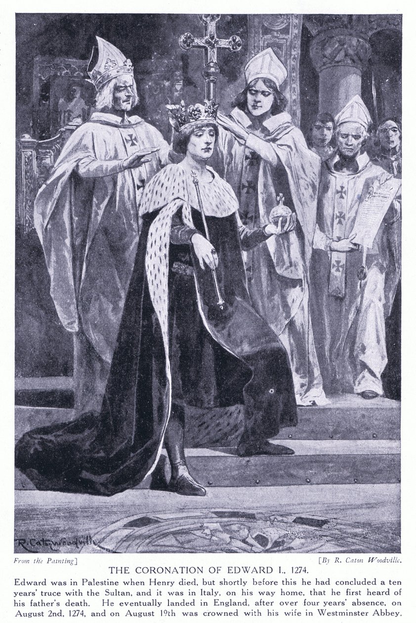 Kroningen av Edward I AD1274, 1920-tallet av Richard Caton Woodville junior