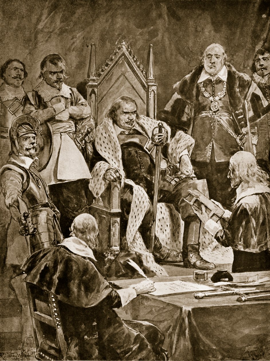Innvielsen av Cromwell som beskytter, 1657, illustrasjon fra 
