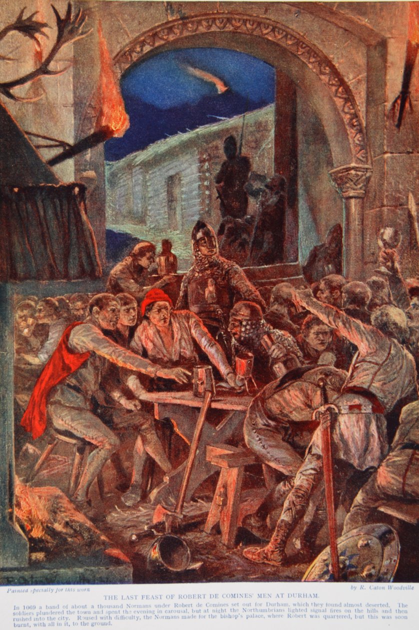 Den siste festen for Robert de Comines menn i Durham, 1069, illustrasjon fra 