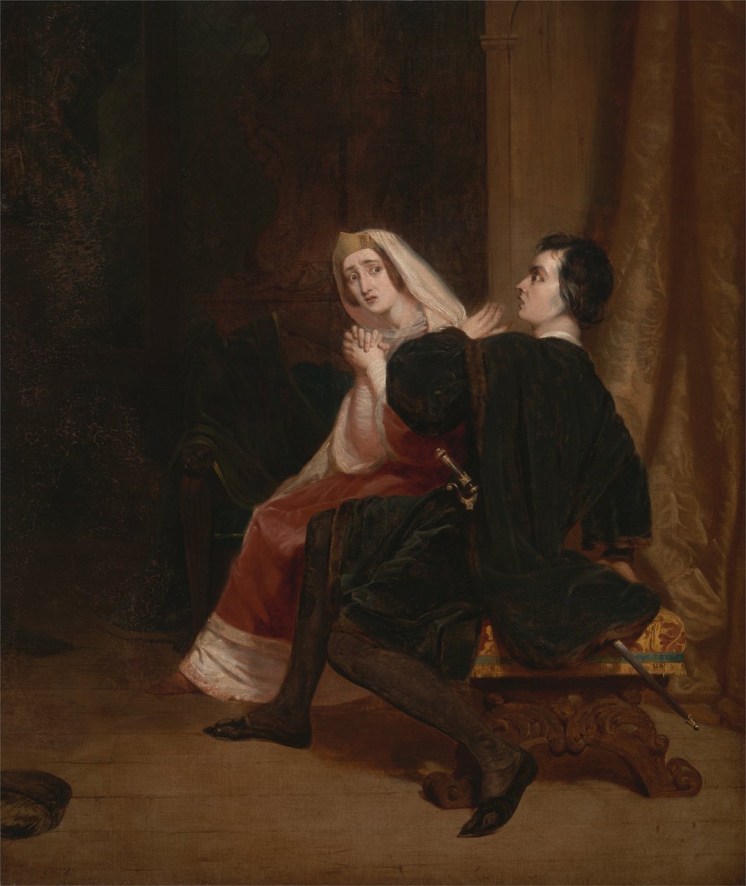 Hamlet og hans mor; Garderobescenen av Richard Dadd