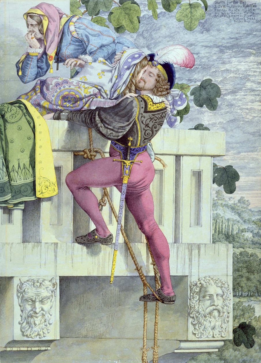 Sketch for the Passions.. Love, 1853 (penn, blekk, wc og grafitt på papir) av Richard Dadd