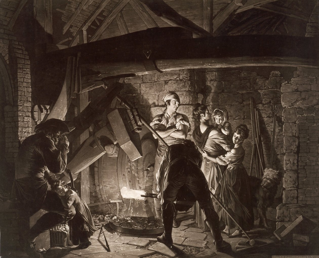 En Iron Forge, etter Joseph Wright fra Derby av Richard Earlom