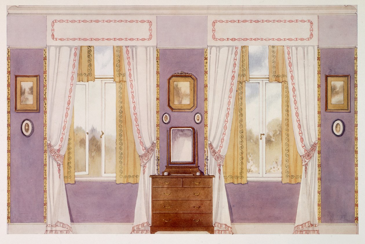 Elegante draperier, lilla vegger av Richard Goulburn Lovell