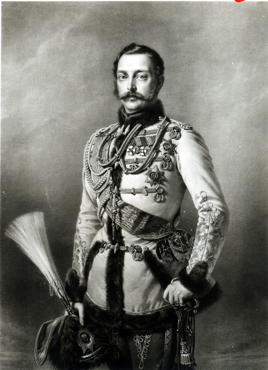 Alexander II (1818-81) av Russland gravert av Dietmar Ullrich og Smirnoff, 1858 av Richard L. Lauchert