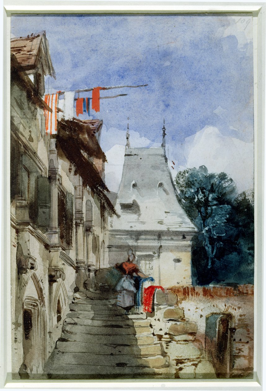 Abbey St-Amand, Rouen (wc, kroppsfarge og blyant på papir) av Richard Parkes Bonington