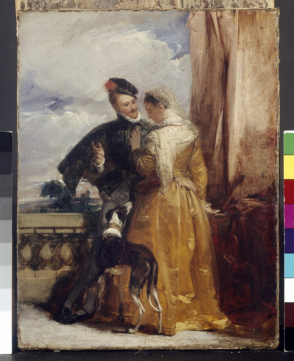 Amy Robsart (d.1560) og Robert Dudley, jarl av Leicester (1532-88) ca. 1827 av Richard Parkes Bonington
