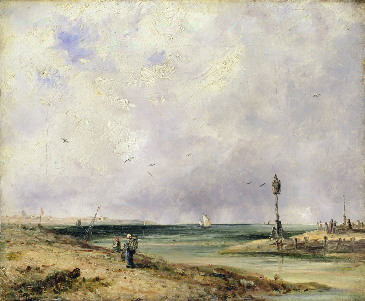 Strandscene av Richard Parkes Bonington