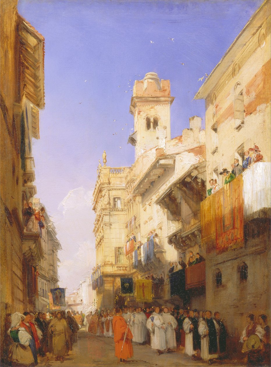 Corso SantAnastasia, Verona av Richard Parkes Bonington