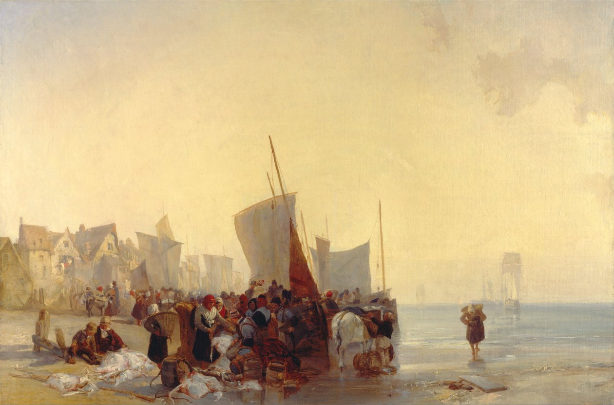 Fiskemarked av Richard Parkes Bonington