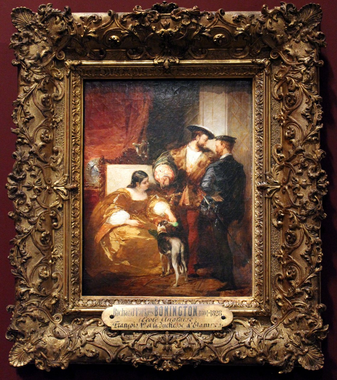 François I, Charles V og hertuginnen av Etampes av Richard Parkes Bonington