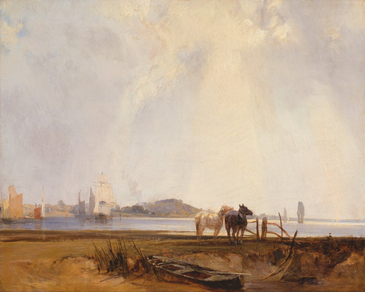 Landskap nær Quilleboeuf, Frankrike av Richard Parkes Bonington