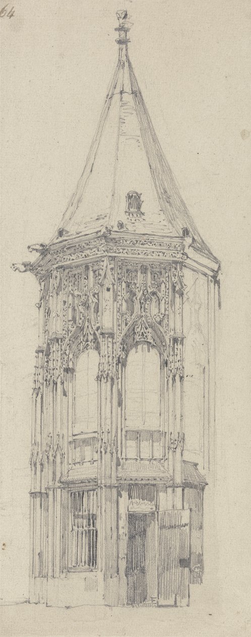 Tinghus, Rouen (grafitt på lagt papir) av Richard Parkes Bonington
