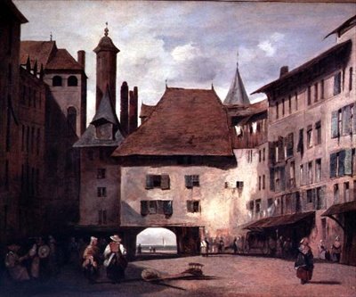 Place de Molard, Genève av Richard Parkes Bonington