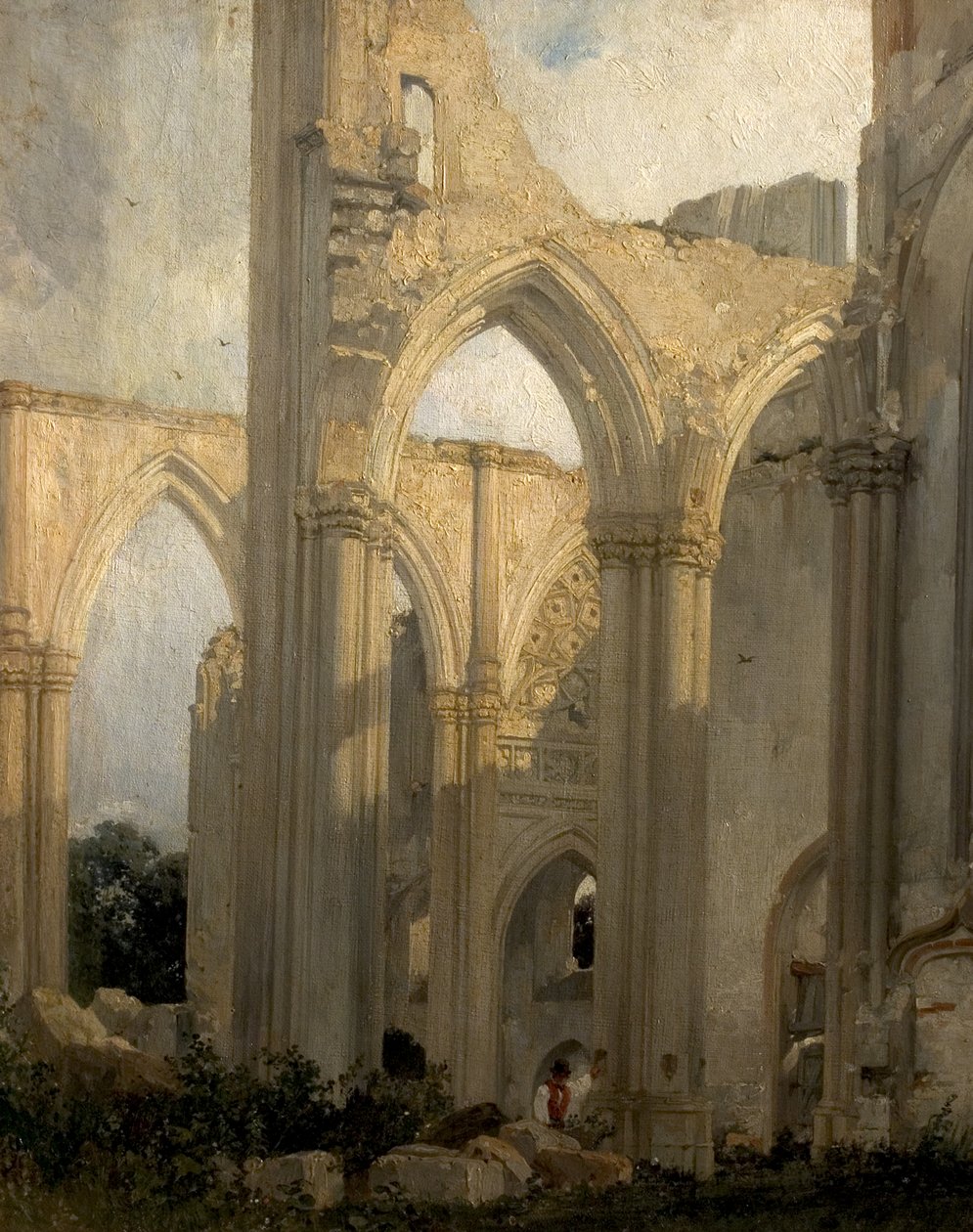 Ruinene av Abbey St Bertain, St Omer, Frankrike, 1824 av Richard Parkes Bonington