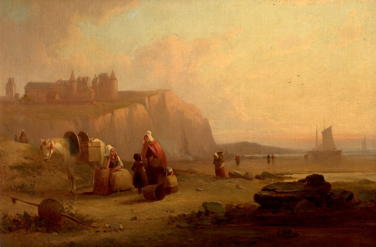 Scene på kysten av Normandie, Frankrike av Richard Parkes Bonington