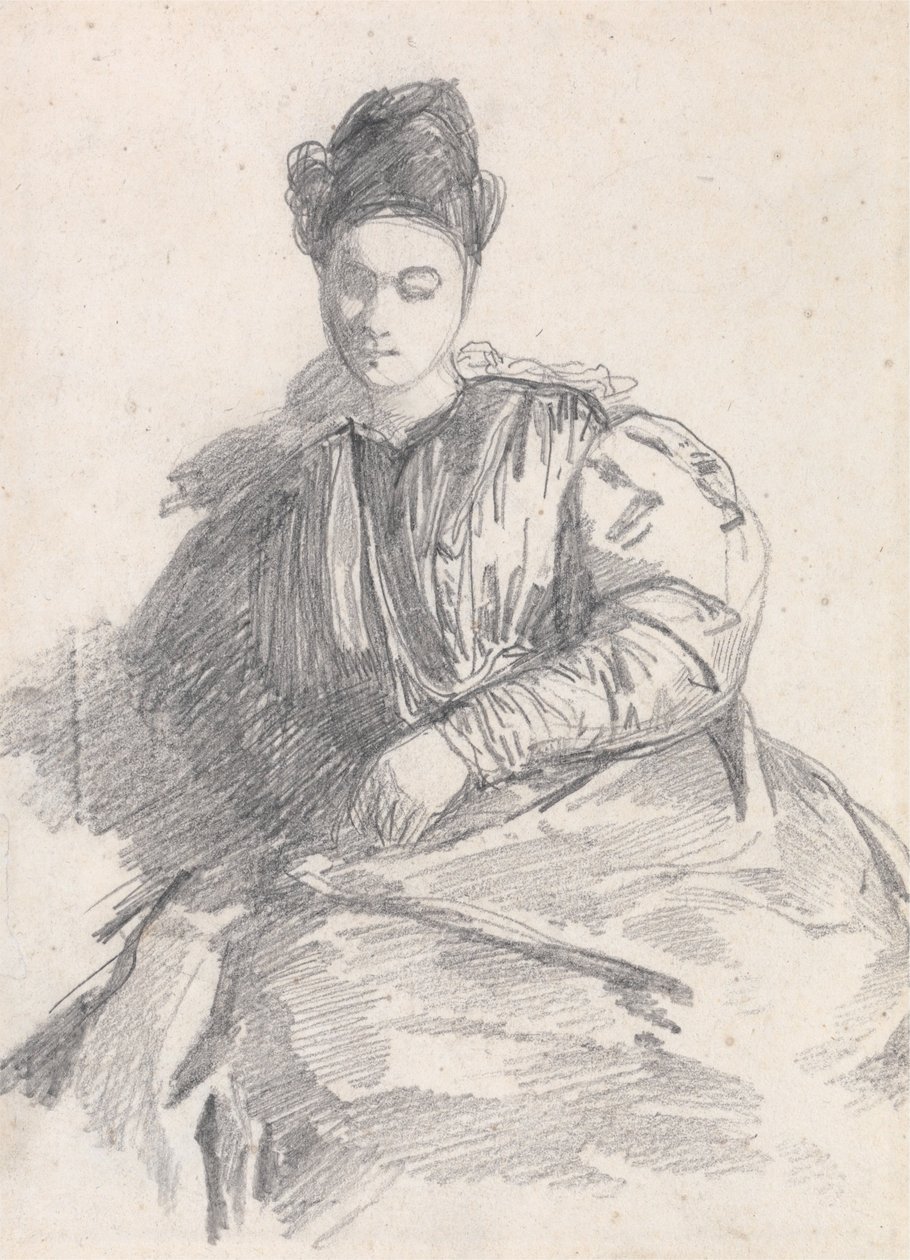 Studie av en sittende kvinne av Richard Parkes Bonington
