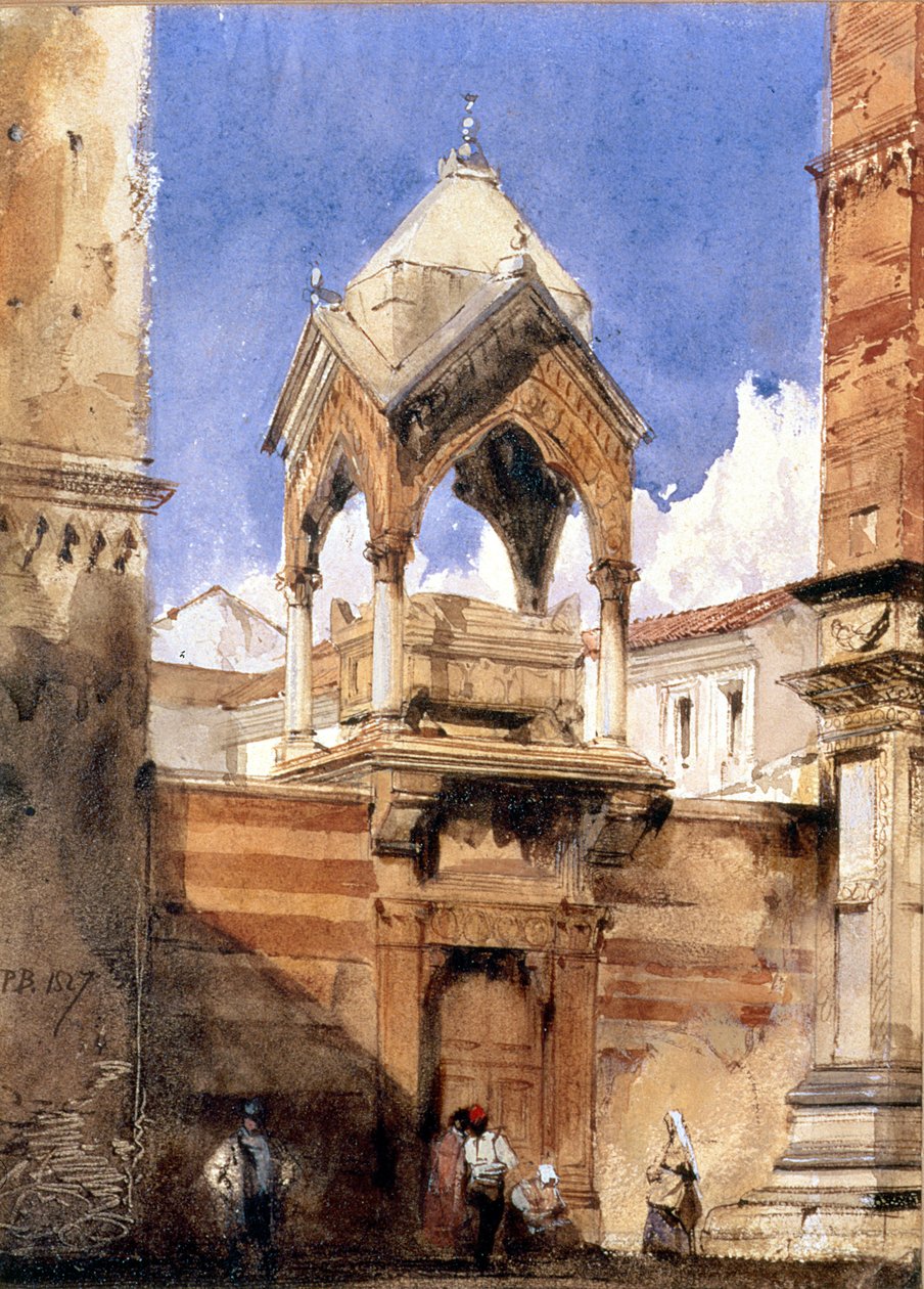 Castelbarco-graven, Verona, 1827 av Richard Parkes Bonington