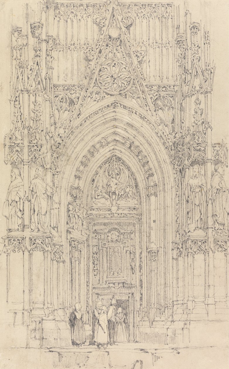 Church of St. Wulfran, Abbeville- Nordporten til vestfronten av Richard Parkes Bonington
