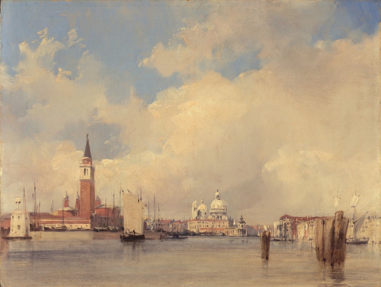 Utsikt i Venezia, med San Giorgio Maggiore, 1826 av Richard Parkes Bonington