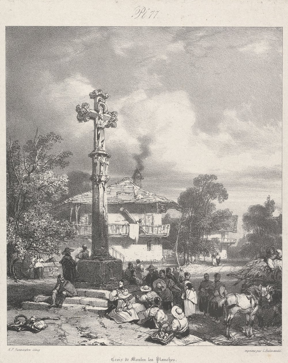 Kors av Moulin les Planches, 1827 av Richard Parkes after Bonington