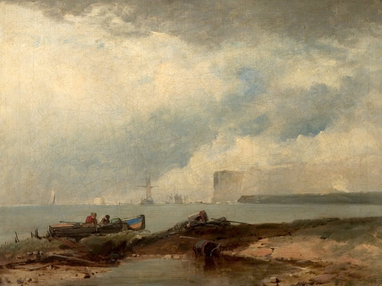 Kystscene, 1826 av Richard Parkes manner of Bonington