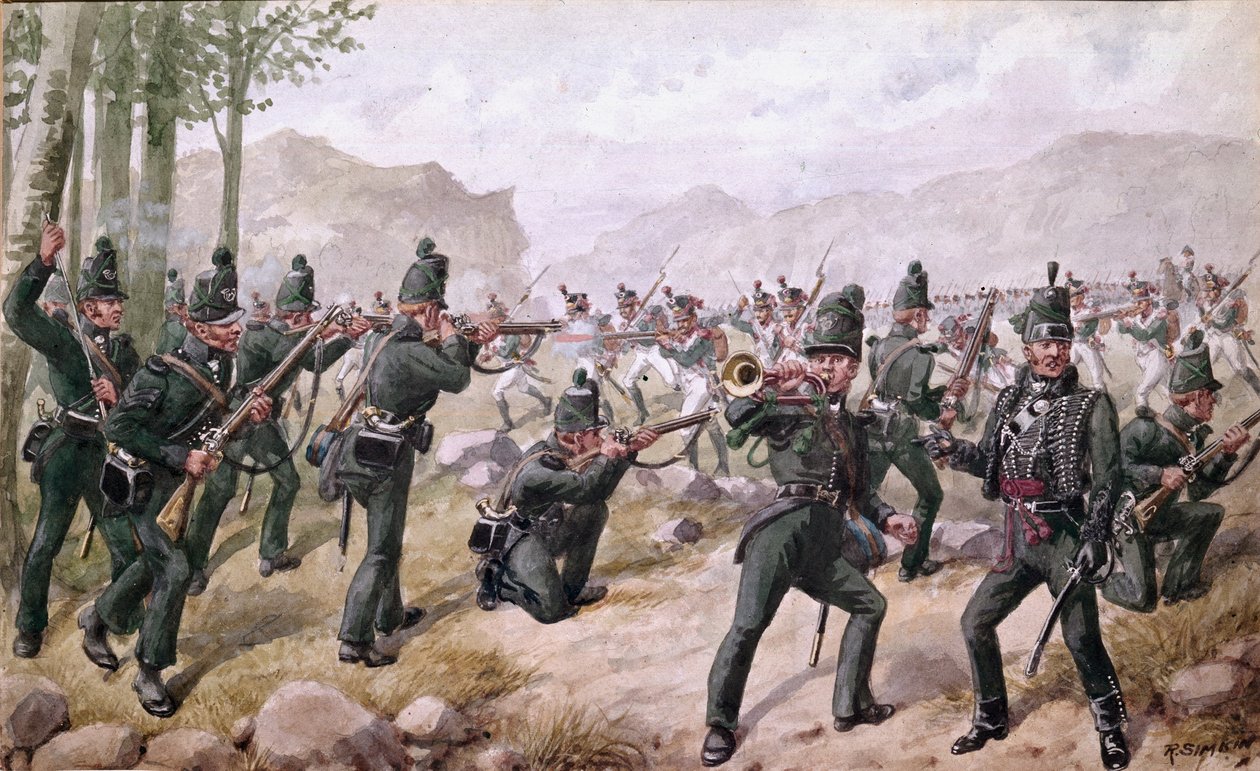 Slaget ved Pyreneene, 1813, 1900 av Richard Simkin