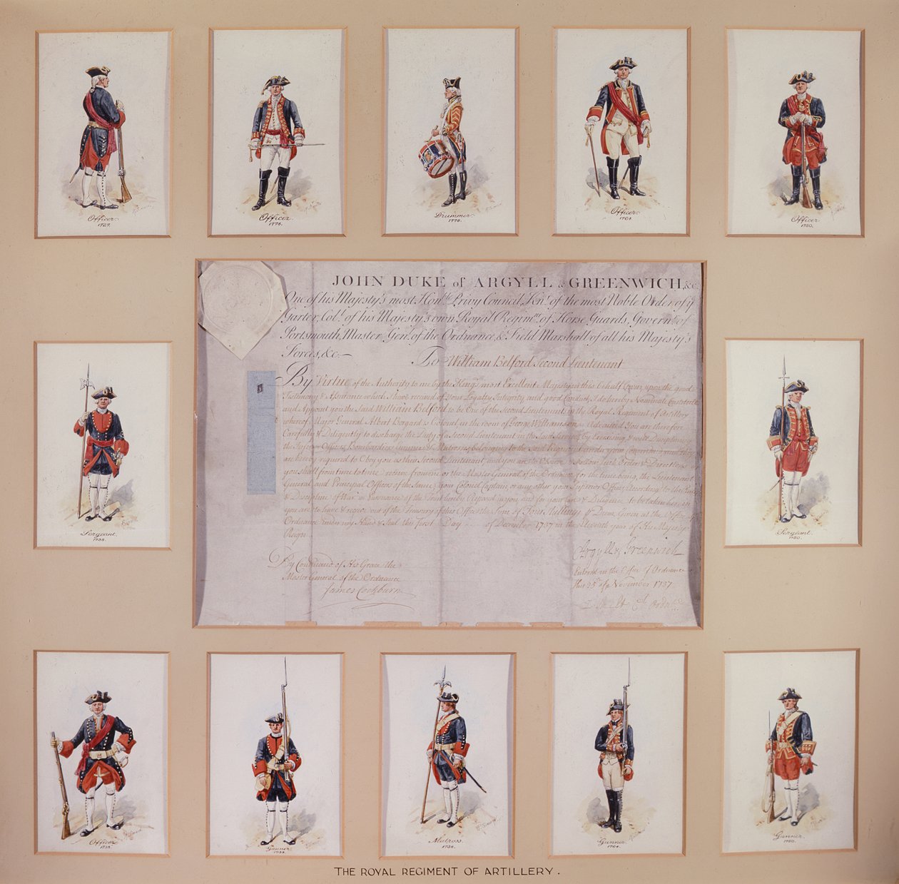 Uniformer fra Royal Regiment of Artillery av Richard Simkin