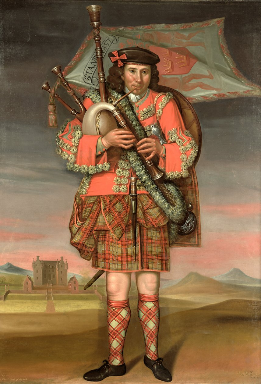 Portrett av William Cumming, Piper to the Laird of Grant, 1714 av Richard Waitt