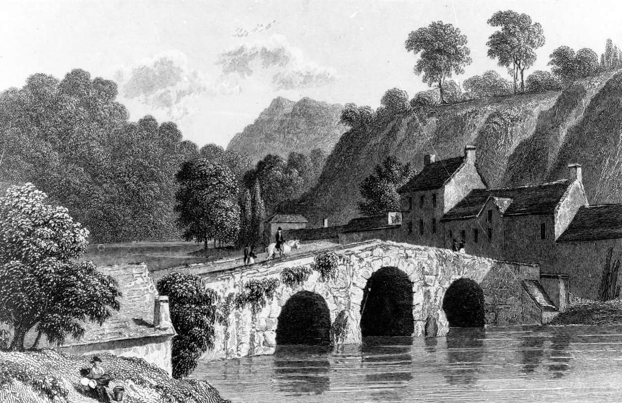 Glenmire Bridge, nær Cork, gravert av E. Finden, 1832 av Richard Westall