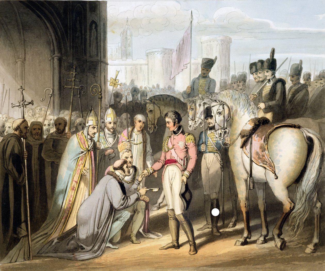 Madrid, fra 'The Victories of the Duke of Wellington', gravert av T. Fielding, pub. 1819 av Richard Westall