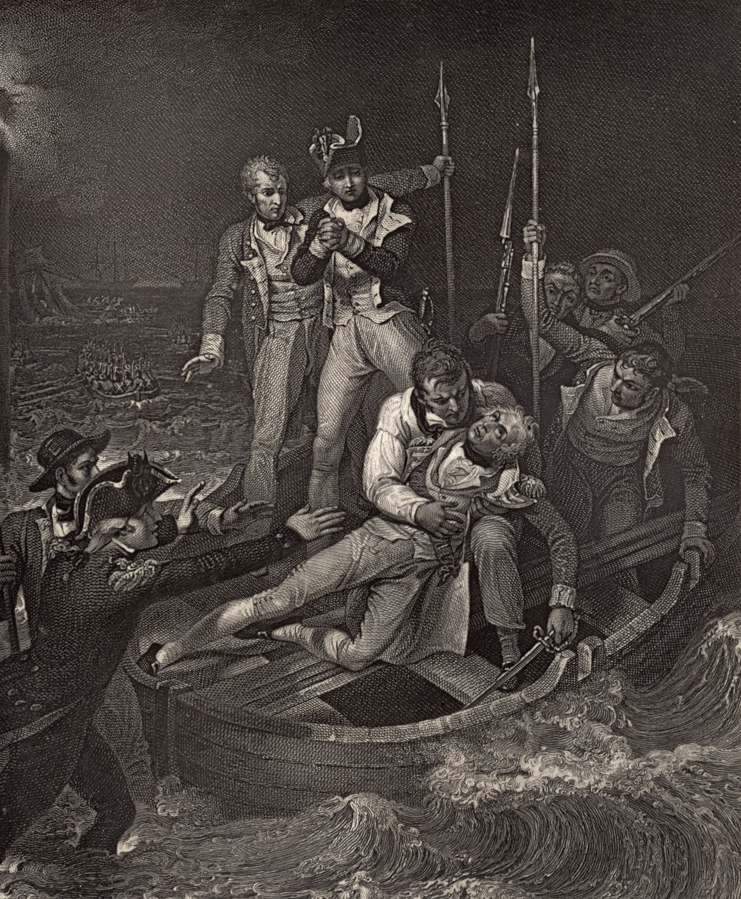 Nelson såret på Tenerife i 1787, illustrasjon fra 