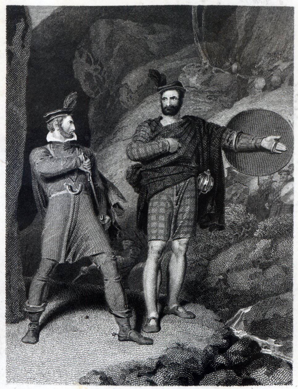 Roderick Dhu and a Clansman, 1810, fra 