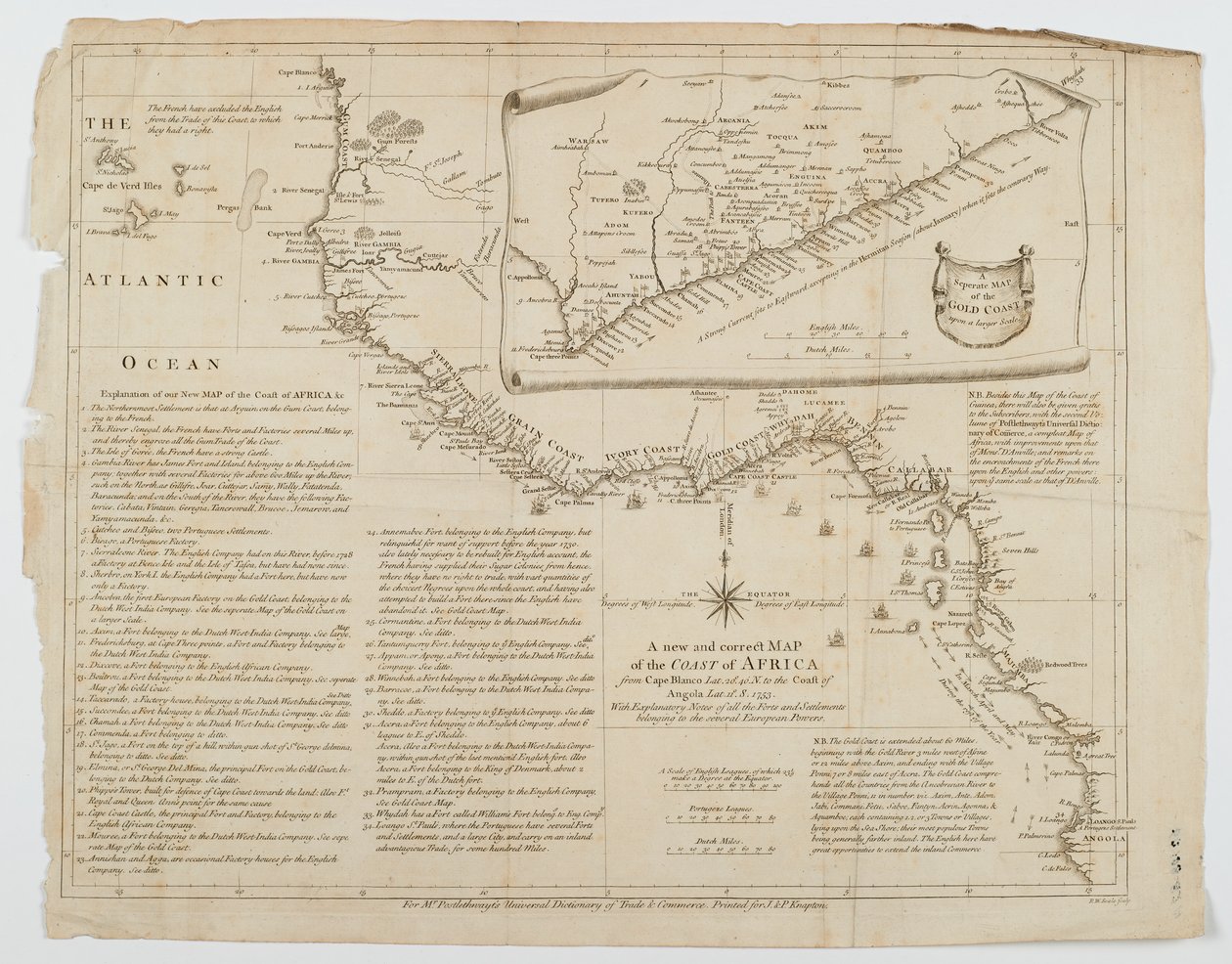 Kart over kysten av Afrika, 1753 av Richard William Seale