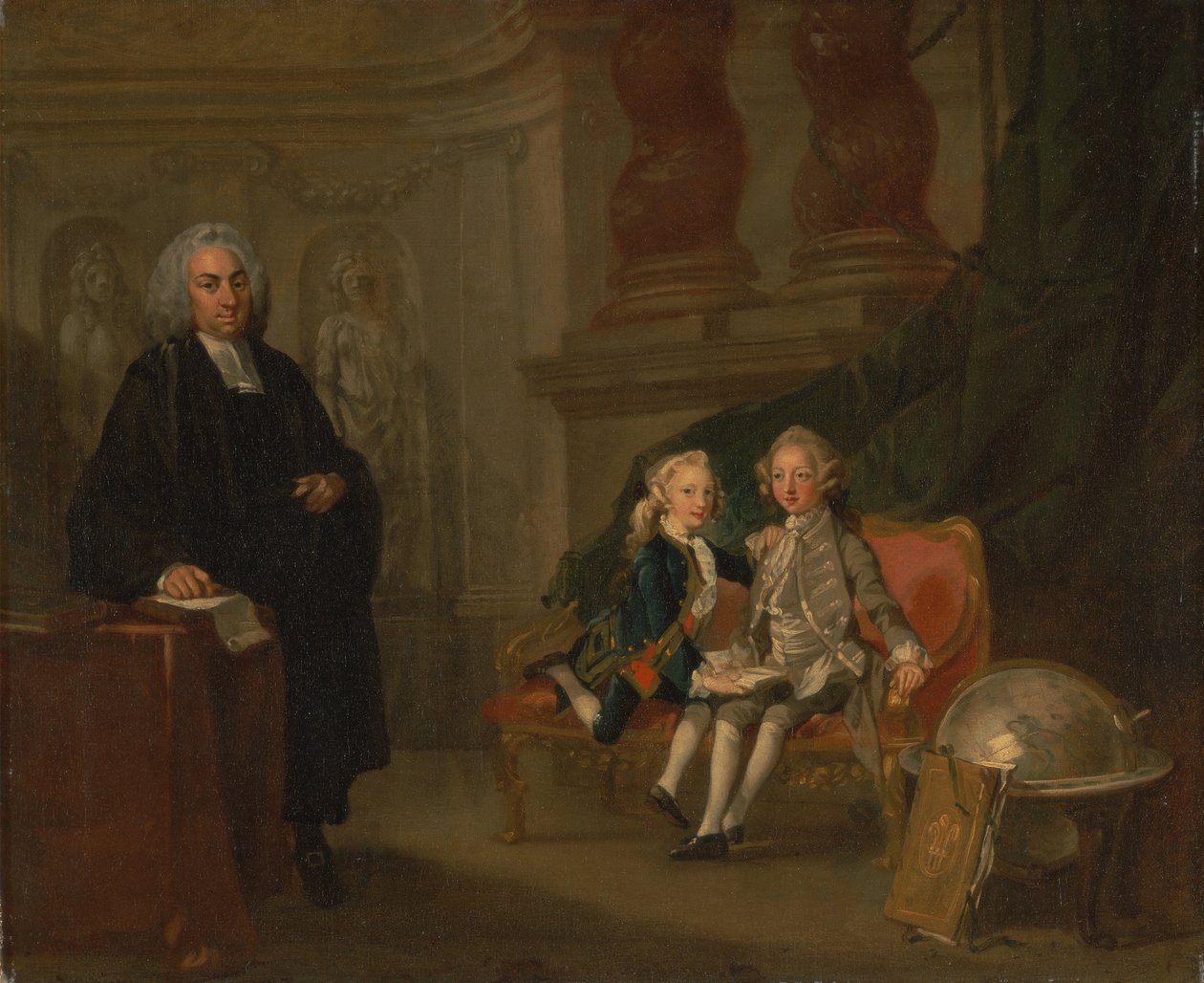 Prins George og prins Edward Augustus, sønner av Frederick, prins av Wales, med deres veileder Dr. F ... av Richard Wilson