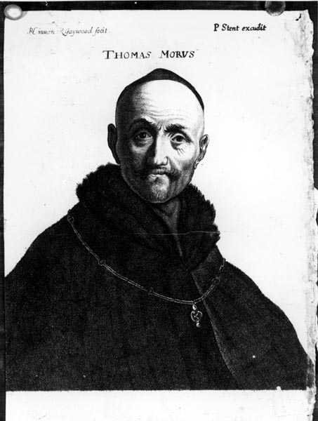 Portrett av Thomas More (1478-1535) gravert av Peter Stent (fl.1642-65) av Richard Gaywood