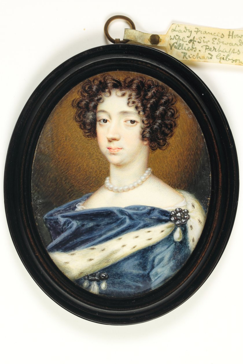 Lady Frances Howard (akvarell på elfenben) av Richard  Gibson