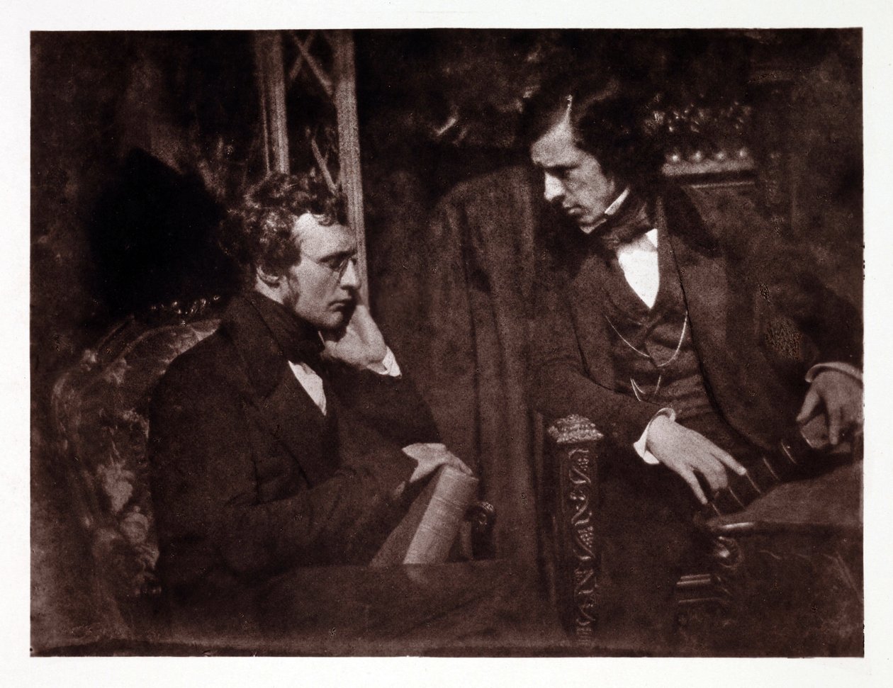 To menn i samtale: doktor Samuel Brown (1817-1856) og pastor George Gilfillan (1813-1878), fotografi rundt 1840 av John Pardon