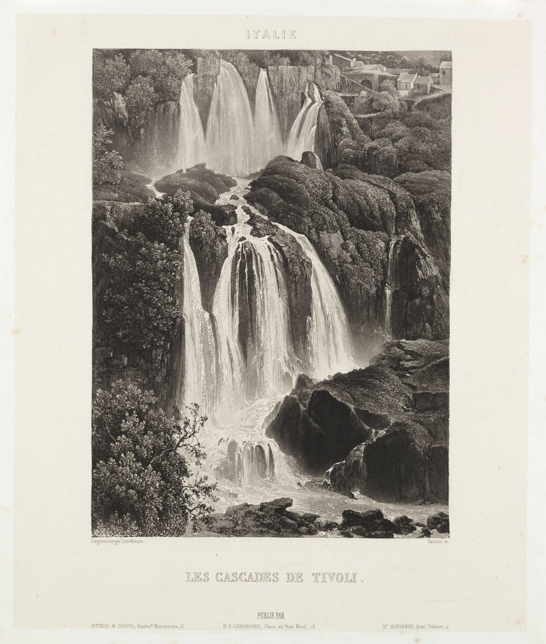 Cascades of Tivoli', c1841 av John Pardon