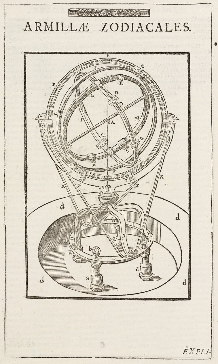 Tycho Brahes dyrekretsarmillarsfære, før 1570 av John Pardon