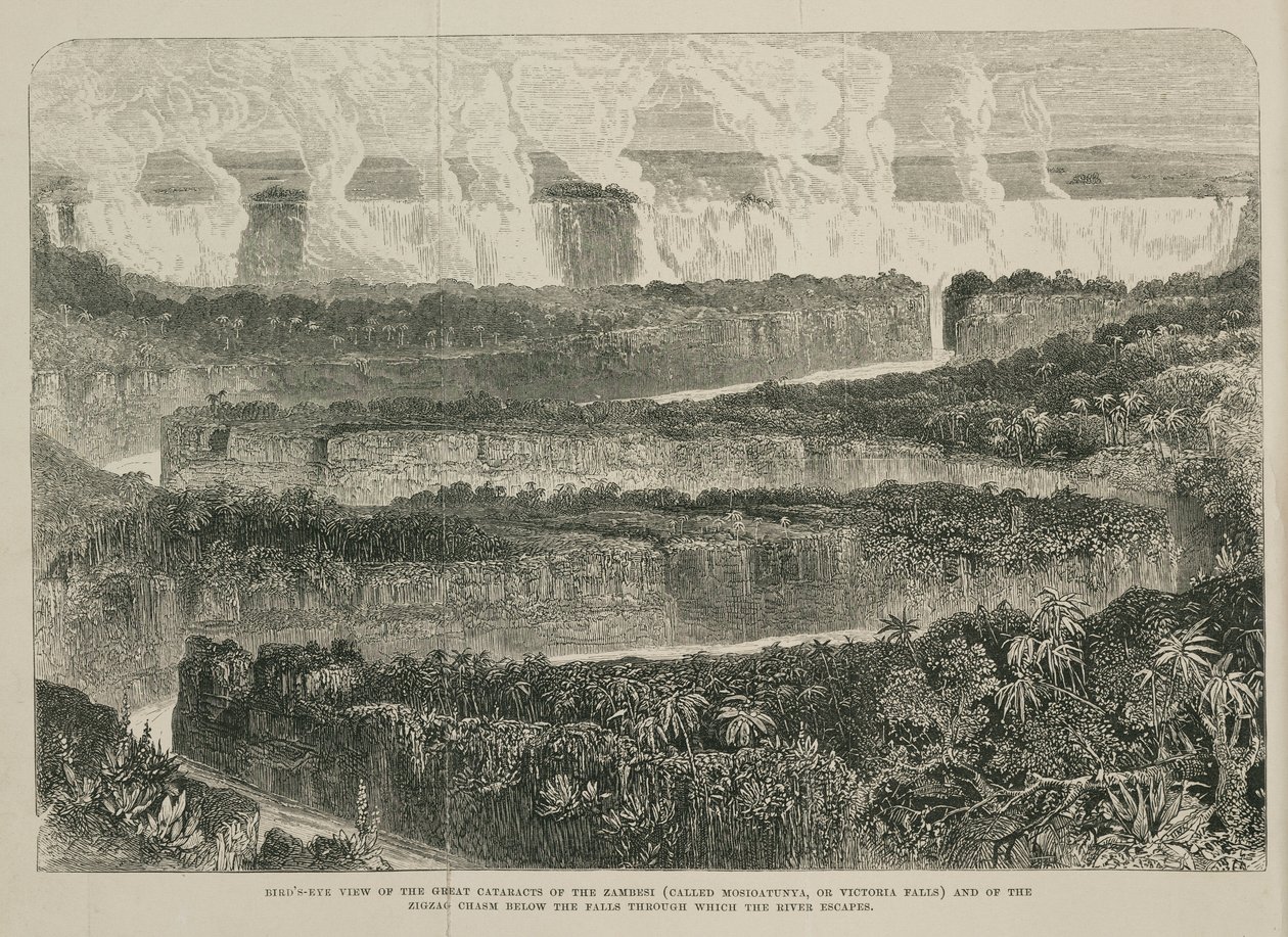Victoria Falls, Afrika, ca 1855 av John Pardon