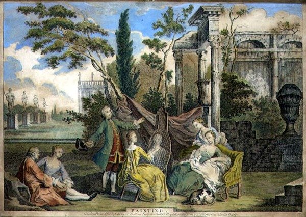 Maleri, pub. av F. Bull, John Boydell (1719-1804) og W. Herbert, ca. 1750 (akvatint) av Richard (after) Houston