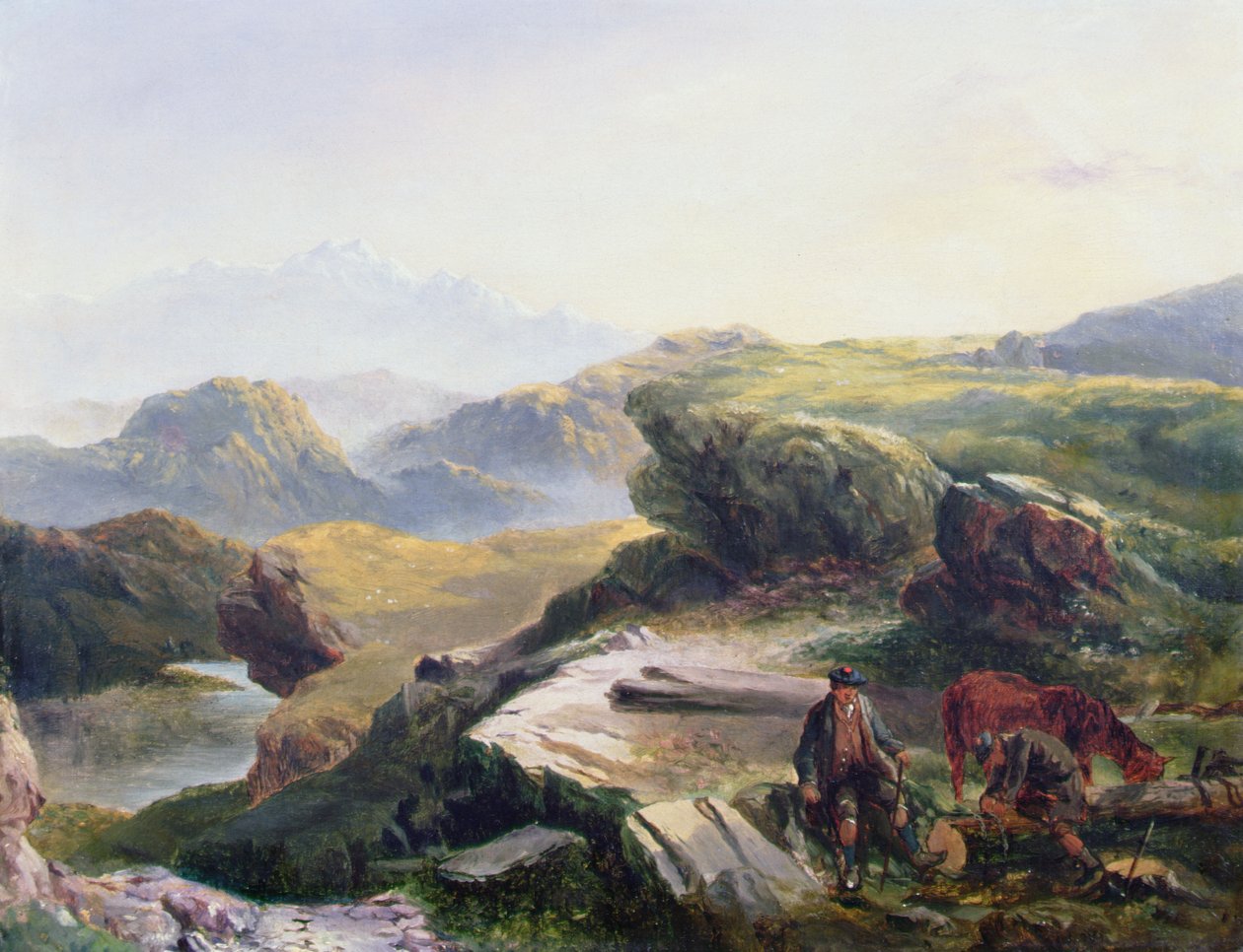 The Woodcutters (olje på lerret) av Richard Ansdell