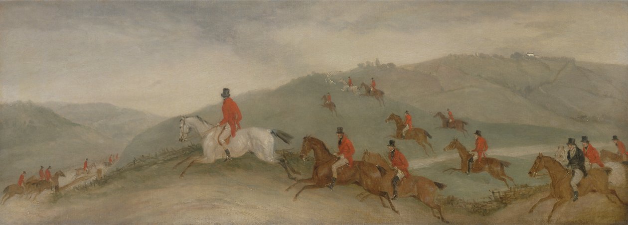 Foxhunting: Road Riders or Funkers (olje på lerret) av Richard Barrett Davis