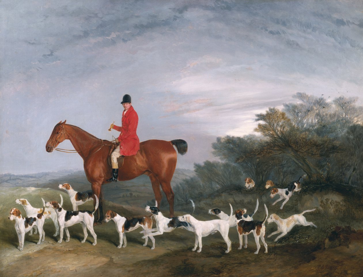 Ut på jakt, 1841 av Richard Barrett Davis
