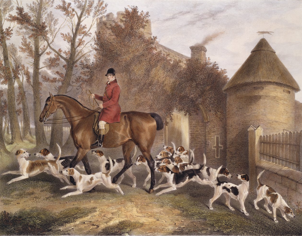 W. Sebright, Huntsman to the Milton Hounds, gravert av J.W. Giles, 1839 av Richard Barrett Davis